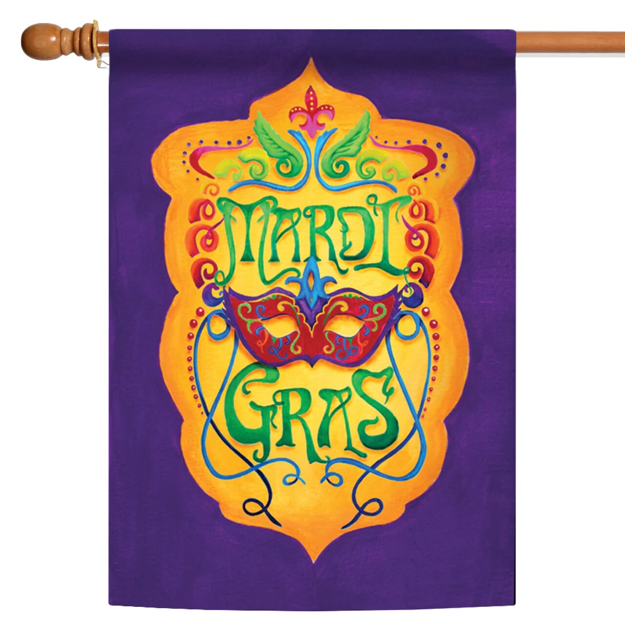 Toland Home Garden Masquerade Mask "Mardi Gras" UV Resistant Outdoor Flag - 40" x 28"